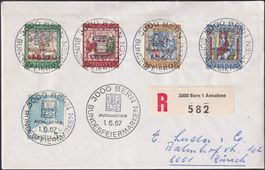 1967, B133-B137 auf LUXUS-BRIEF mit ET-VOLLSTEMPEL von LUDER