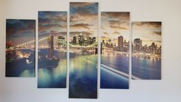 5-teiliges Leinwandbild New York Skyline