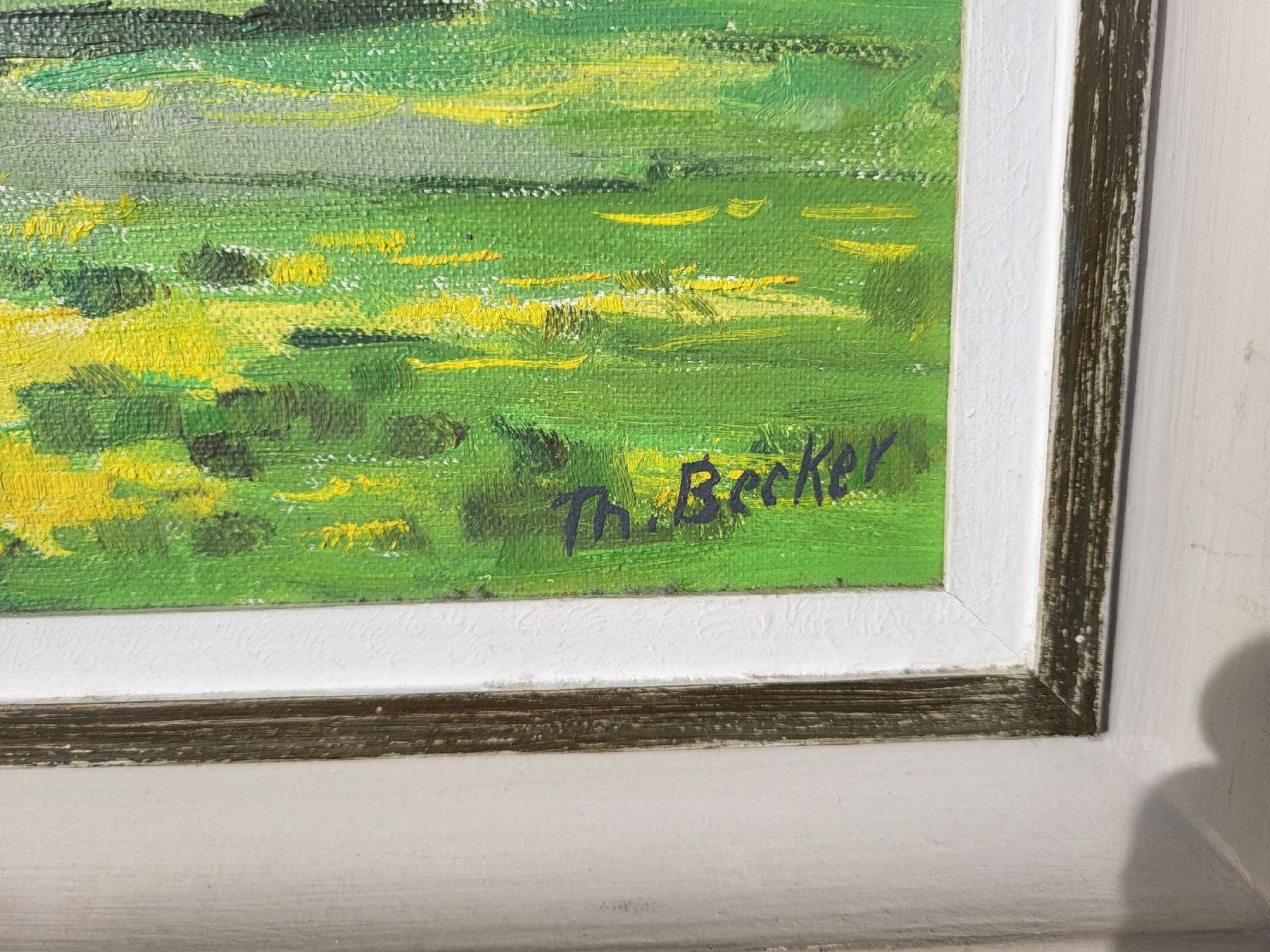 Dipinti: Joli petit tableau printanier par Th. Becker 80er. – Usato da Vevey venduto da oldiz 5