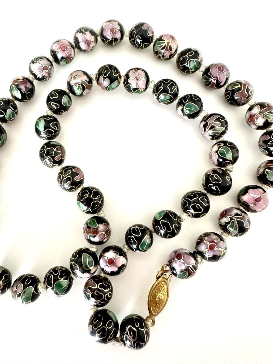 Catenine: Retro Cloisonné Champlevé Perlenkette 1940 – Usato da Affoltern am Albis venduto da Sveta75 2