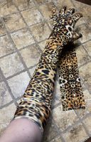 Mega sexy nuovo stile Guanti lunghi leopardati di velluto