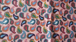 Baumwolljersey Print Paisley Rosa