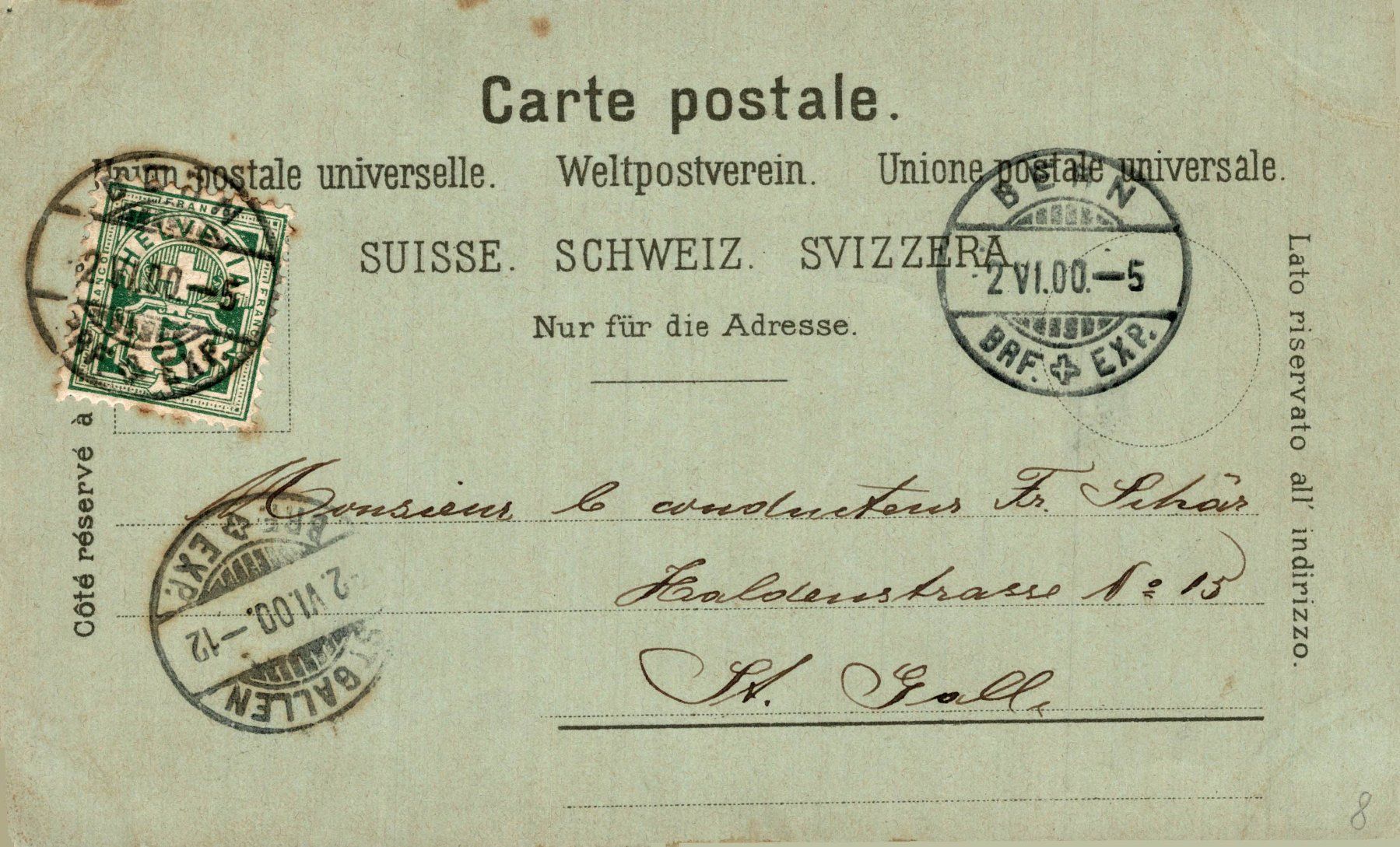 Cartes postales: Souvenir de Lausanne. Stadt bei Mondschein – D'occasion à Bronschhofen par Astore 1