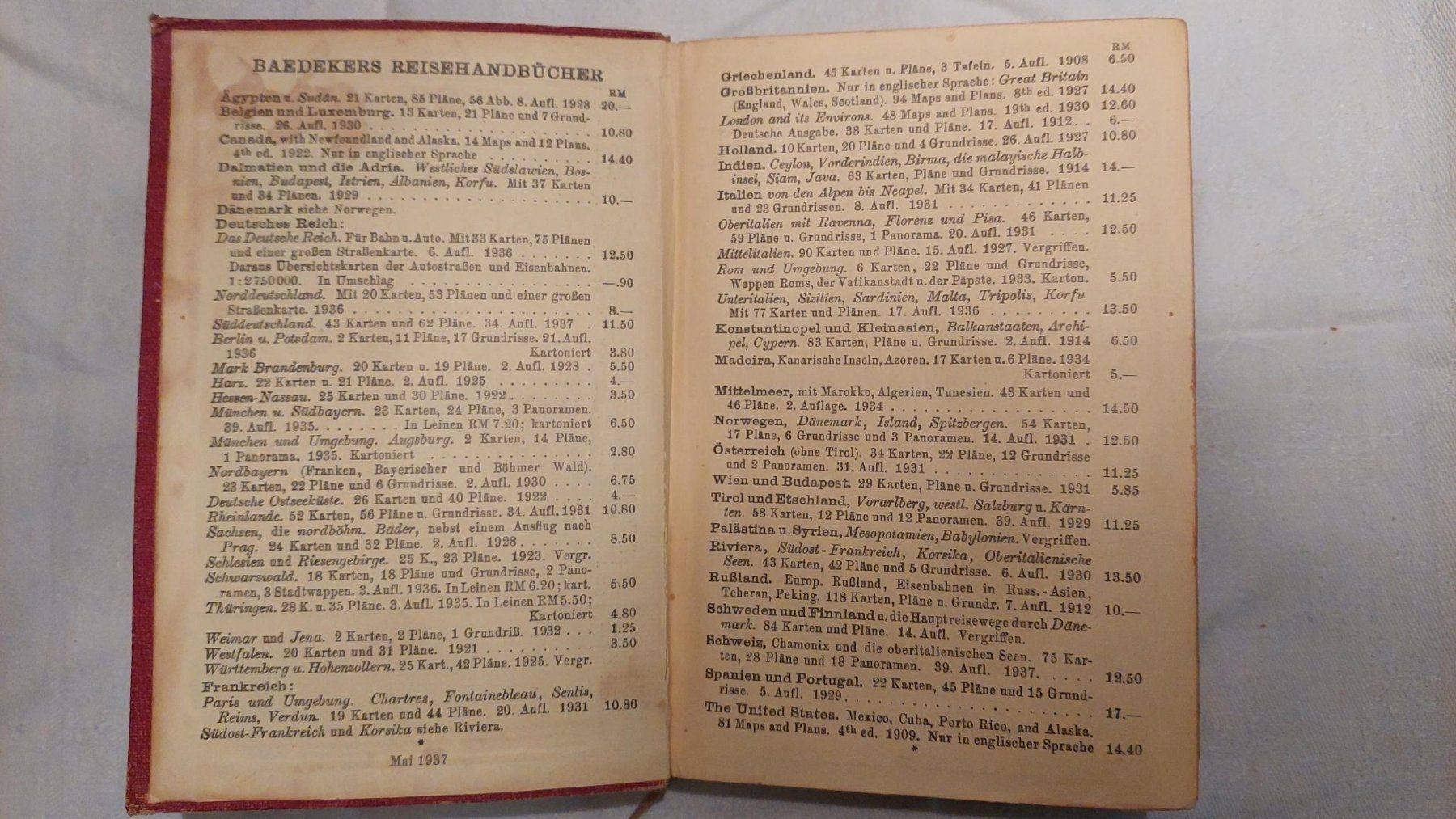 Bücher: DIE SCHWEIZ        KARL BAEDEKER LEIPZIG 1937 – Gebraucht aus Männedorf von hch_8fd9 1