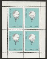 Ballon 1954 Schweiz Basel Vignette Vierblock Luftpost