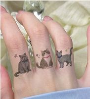 Temporäre Katzen Tattoos, 2 Bögen