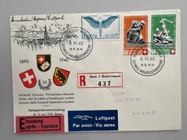 1940 Verb. Schw. Phila-Verein Express-Brief F10z+ B3+4