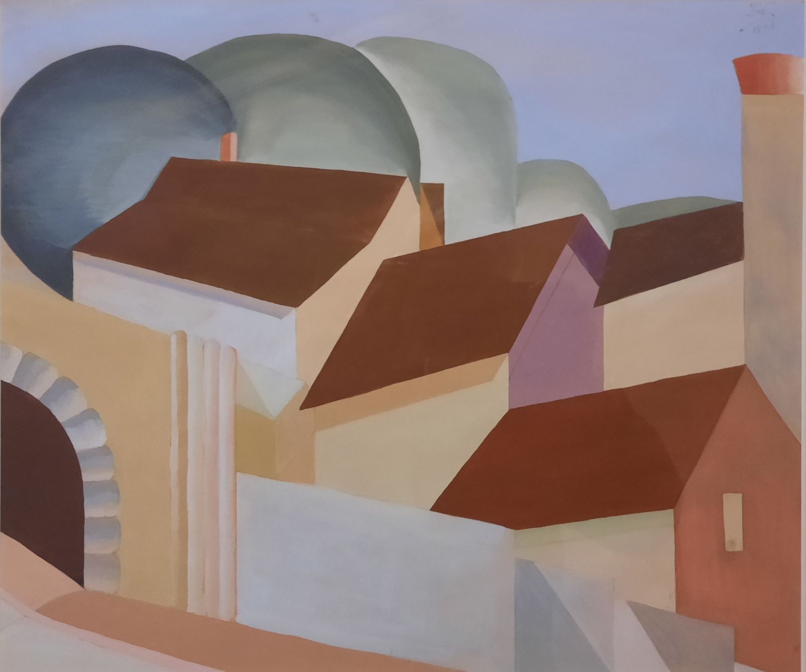 Dipinti: TABLEAU CUBISTE , GOUACHE ORIGINALE,  DATÉE 1926, MONOGRAMMÉ – Usato da Genève venduto da Enigme8 1