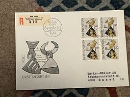 1 Erstagsbrief LI Einschreiben Viererblock 1966