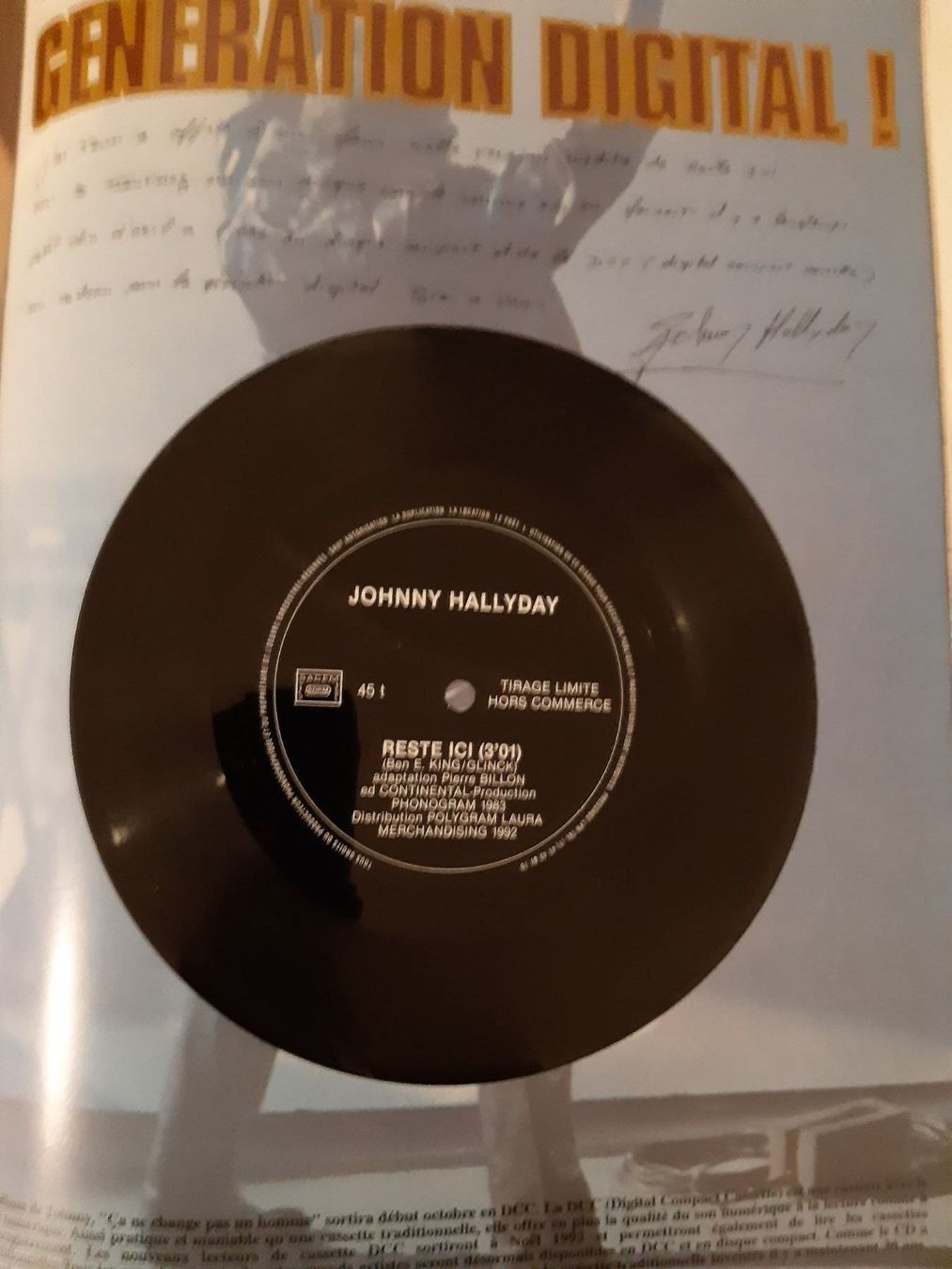 Libri: Johnny Hallyday - Programme Tour 1992 + disque inédit – Usato da Noréaz venduto da Hallyday 1