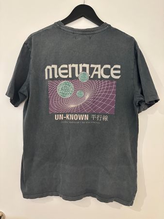 MENACE Herren T-Shirt Gr. M Washed Black Backprint
