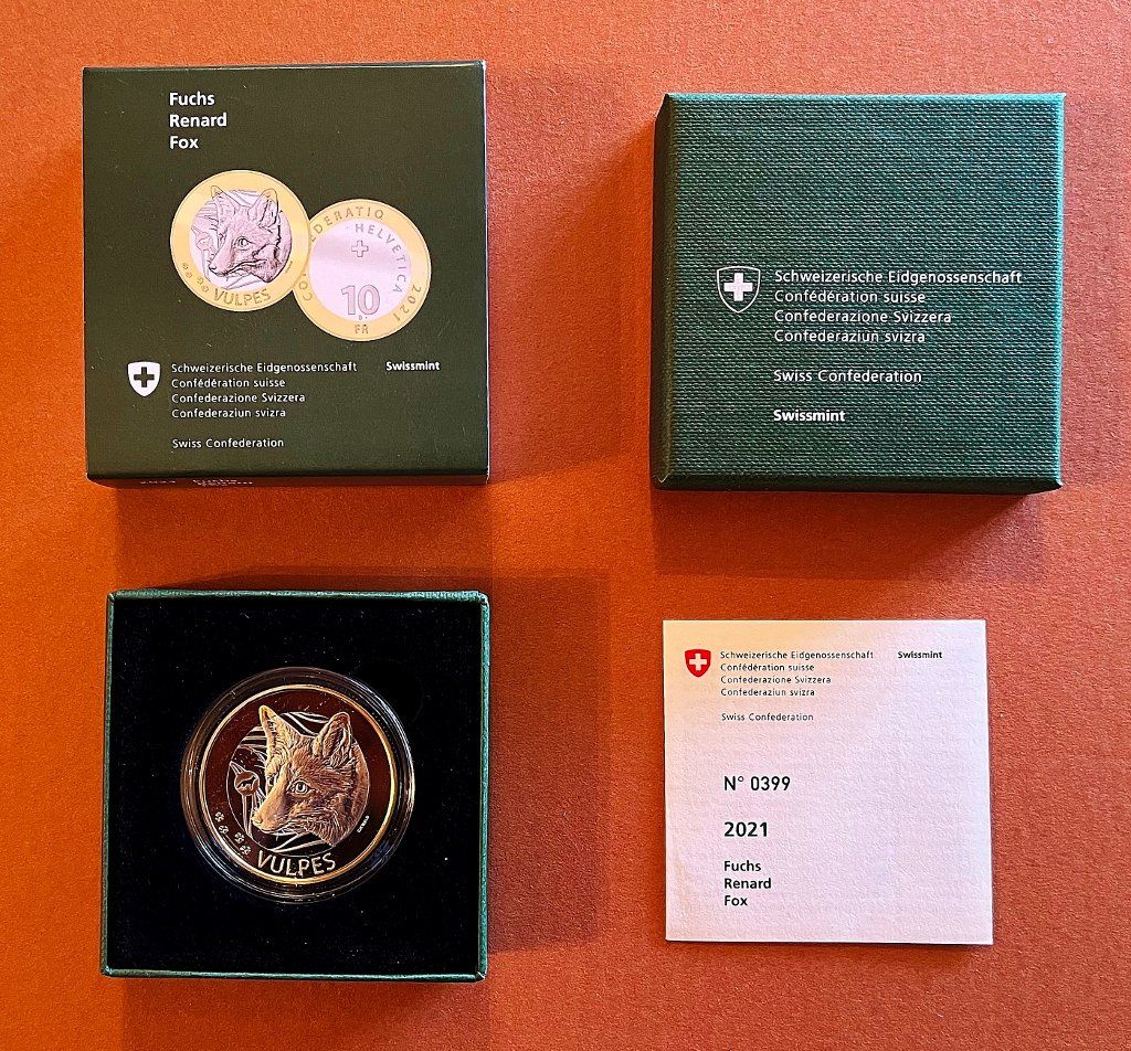 Tutti le monete: 10 Franken Fuchs 2021 PP ***TOP*** – Nuovo e nell'imballaggio originale da Anzère venduto da Strogoff1