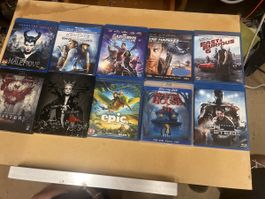 Lot de 10 films Blu-ray, divers titres, bon état