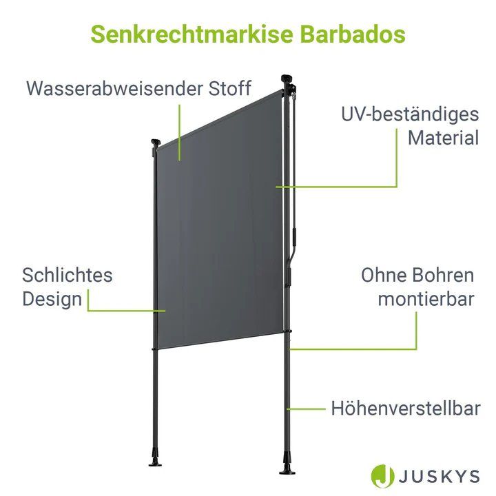 Markisen: Senkrechtmarkise Barbados 100x310 cm Grau – Neu und originalverpackt aus Kreuzlingen von DealBlitz 2