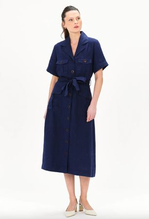 CAROLL Linen Shirt Dress EU 36