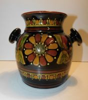 Keramik Topf Bauernmalerei - Keramik Gefäss  16 cm hoch