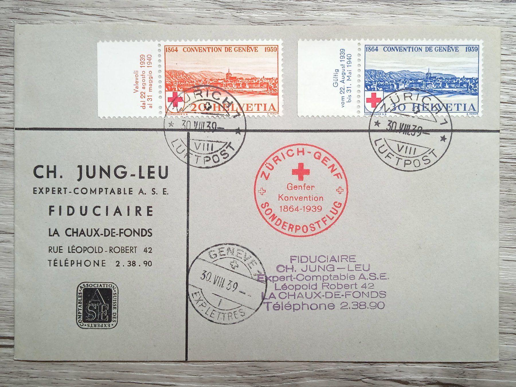 Tutti i francobolli: TR51 Enveloppe + Timbre Suisse 1939 – Usato da Cousset venduto da Patrick_Collections