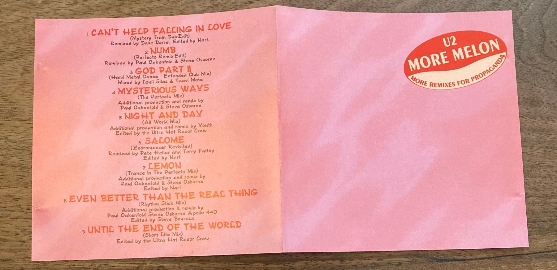 CDs: U2 - More Melon - More Remixes For Propaganda - CD – Gebraucht aus Zürich von LustForLive 3