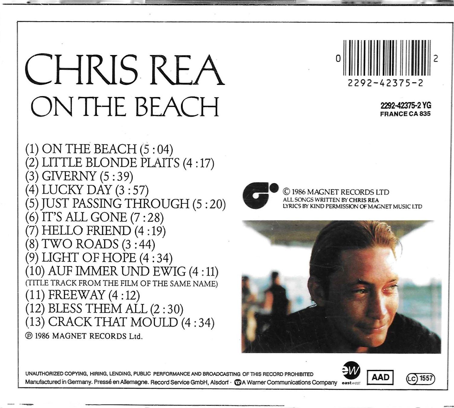 CD: Chris Rea - On The Beach – Usato da Savagnier venduto da Ne2065 1