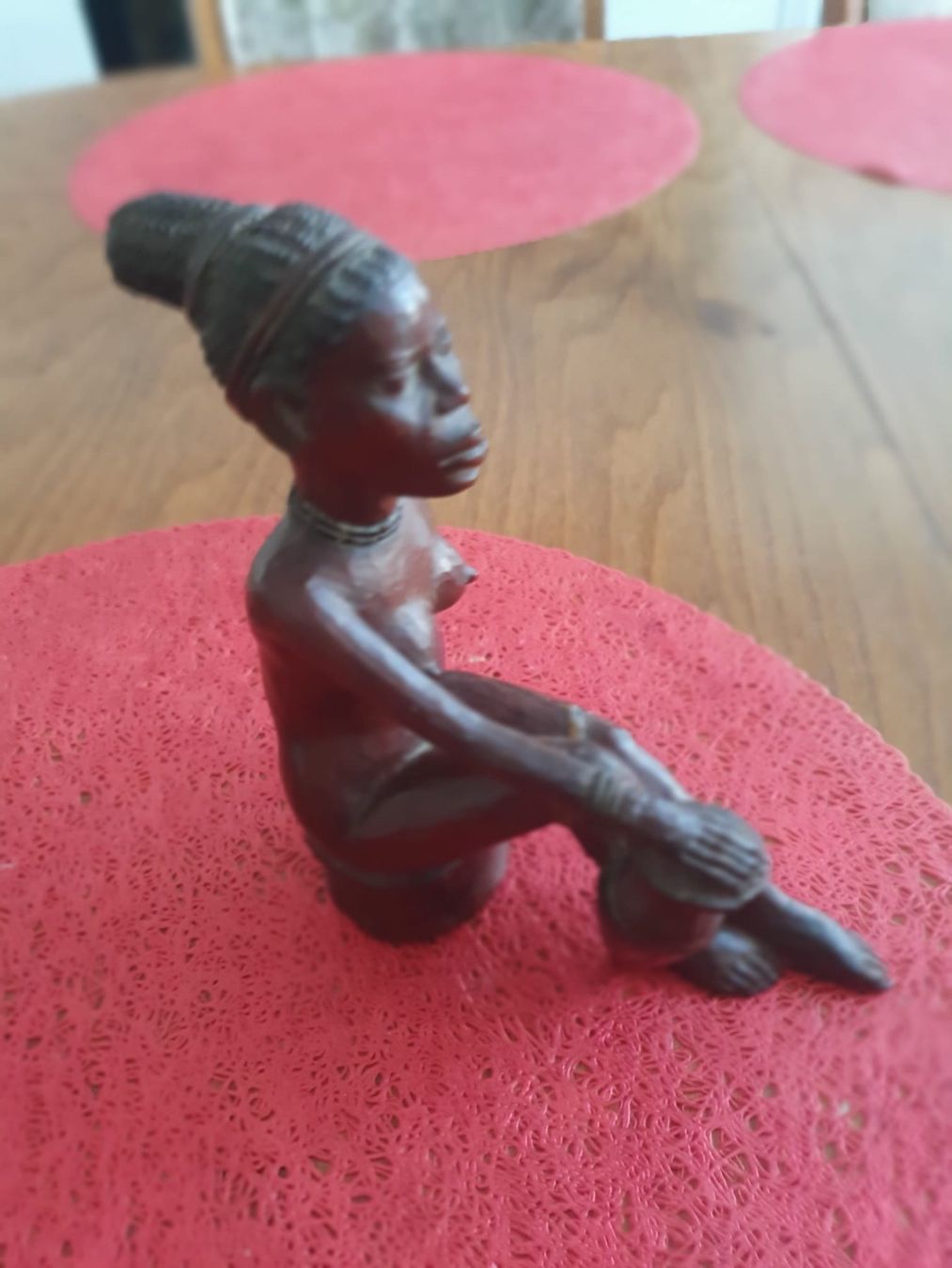 Statuette: Afrikanische Holzfigur + Holzrelief – Usato da Basel venduto da FirstClass4000 2
