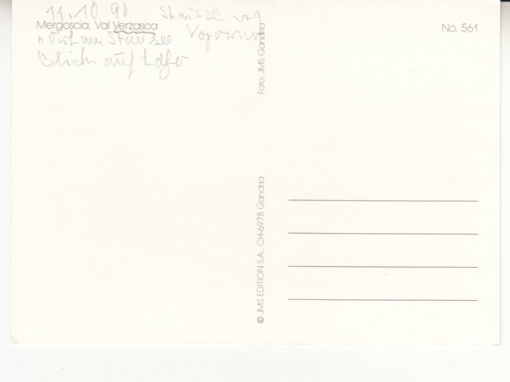 Cartoline postali: Ticino 1990 – Usato da Bürglen TG venduto da StampGraf 1
