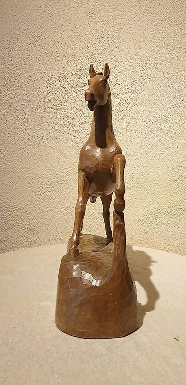 Statuette: Schnitzerei Holzfigur Pferd geschnitzt  – Usato da Uetliburg SG venduto da Stein414 2