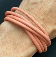 Lederarmband 40cm, Verschluss magnetisch, koralle