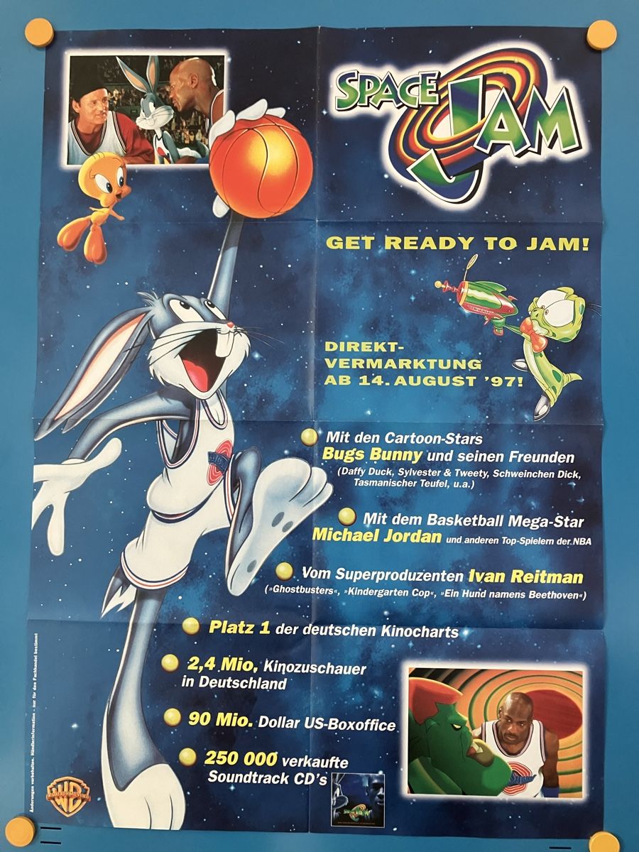 Poster & Bilder: Space Jam Poster von 1997 mit Michael Jordan & Bugs Bunny – Neu (gemäss Beschreibung) aus Lausen von Indexvision 6