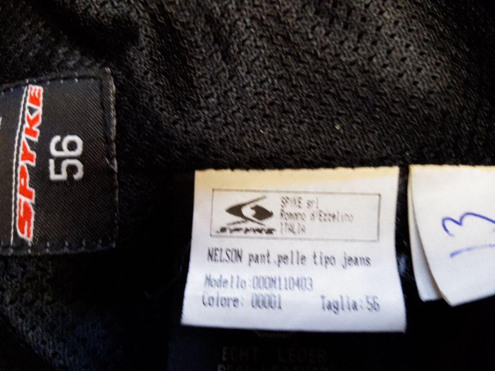 Pantaloni: Pantalon cuir moto homme Spike T.56 noir occasion – Usato da Noréaz venduto da Jeanneretp 2