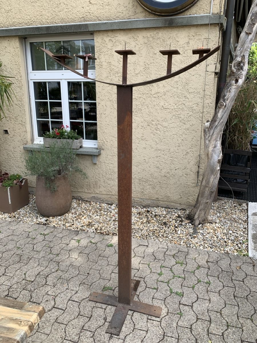 Kerzenständer: 5fach 2m Kerzenständer Metall Rost Optik Gartendeko – Gebraucht aus Zürich von Mrbanana