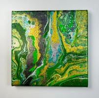 Acryl-Flüssigmalerei, quadratisch