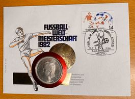 WM 1982 Spanien, Gedenkmünze & Briefmarke - Rarität