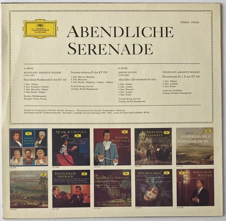 Schallplatten: Mozart, Haydn, Abendliche Serenade – Gebraucht aus Flums von Empe1 1