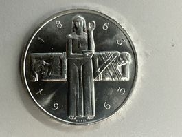 5 Fr. Silber Schweiz Rotes Kreuz 1963
