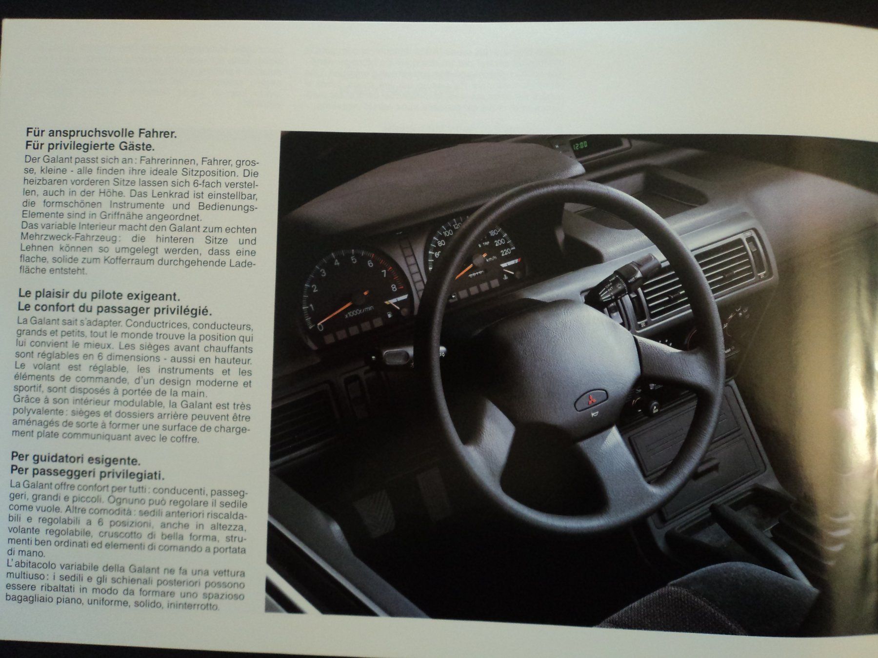Mitsubishi Documenti: Prospekt Mitsubishi Galant Hatchback 4x4  1989 – Usato da Schwarzenburg venduto da modelCARama 5