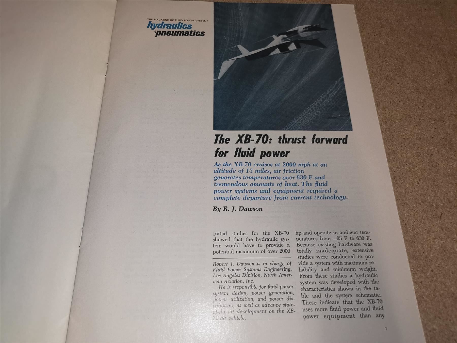 Dokumente: Prospekt North American XB-70 Hydraulik – Gebraucht aus Thalwil von Joe500 2