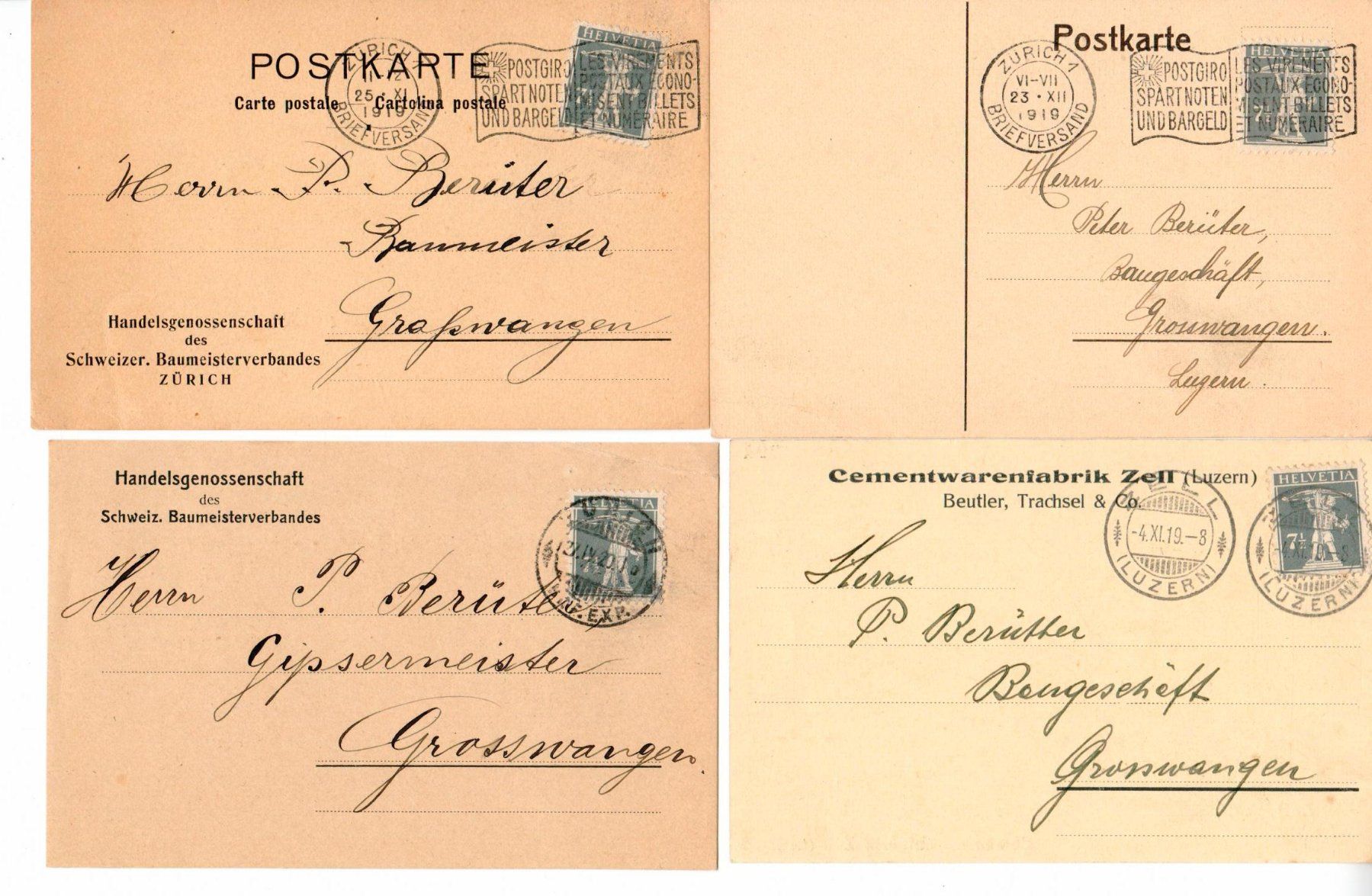 Tous les timbres: 4 Postkarten – D'occasion à Wolhusen par Curver9