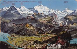 Vogelschau-AK: Berner Oberland, Harderkulm um 1920