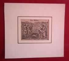 Tierkreiszeichen Widder - kleiner Holzstich 19. Jhrd.