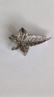 Broche Vintage en Métal Argenté et Marcassite–Style art déco