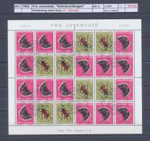 1953 Pro Juventute, "Kehrdruckbogen", ET - Stempel
