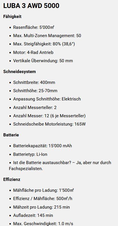 Mammotion Tagliaerba: Mammotion LUBA 3 AWD 5000 – Nuovo (secondo la descrizione) da Finstersee venduto da Seppu 1