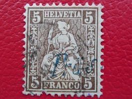 1863: Nr.30 mit hellblauem STAB-Stempel: PRÄS... (kursiv)