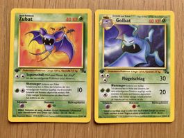 Pokémon 1. EDITION Zubat 57/62 & Golbat 34/62, Fossil 1999