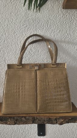Luxus Vintage Krokodil/Alligatorleder Handtasche von Corex