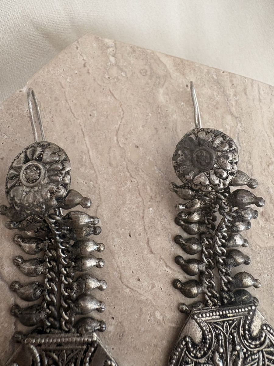 Orecchini pendenti & Orecchini a lobo: Boho Ethno Ohrhänger Silberfarben Ornamente Statement – Usato da Zürich venduto da CICI-CuratedVintage 4