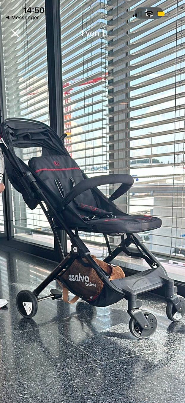 Poussette: Schwarzer Reisebuggy Asalvo – D'occasion à Abtwil SG par smo_p9c8