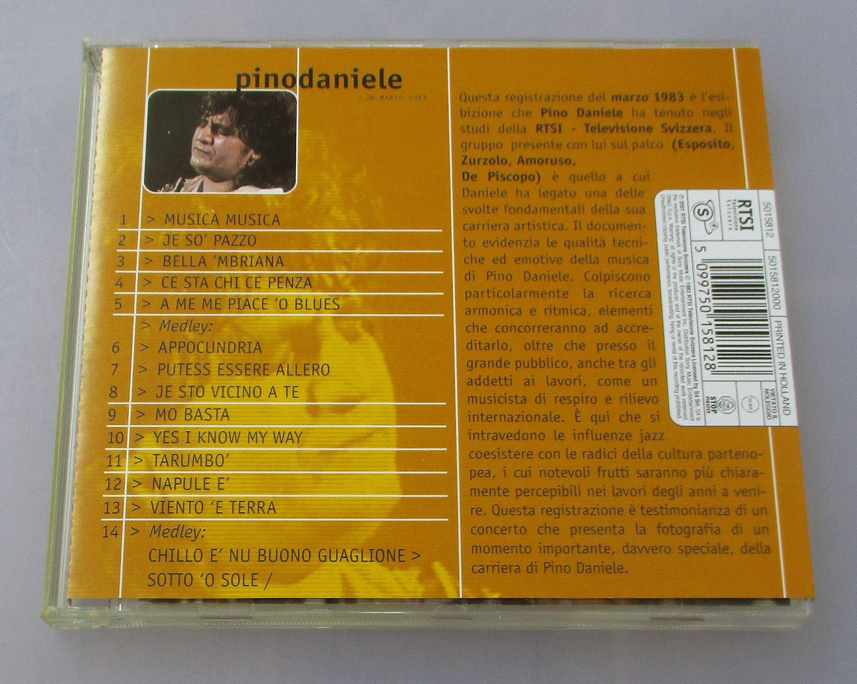 CD: PINO DANIELE - Live RTSI – Usato da Wattwil venduto da Muriel11 1