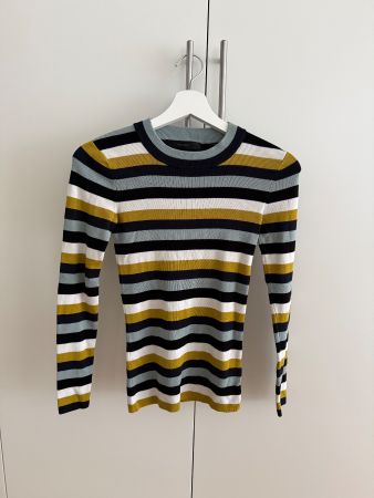 Hallhuber Feinstrickpullover XS, gestreift