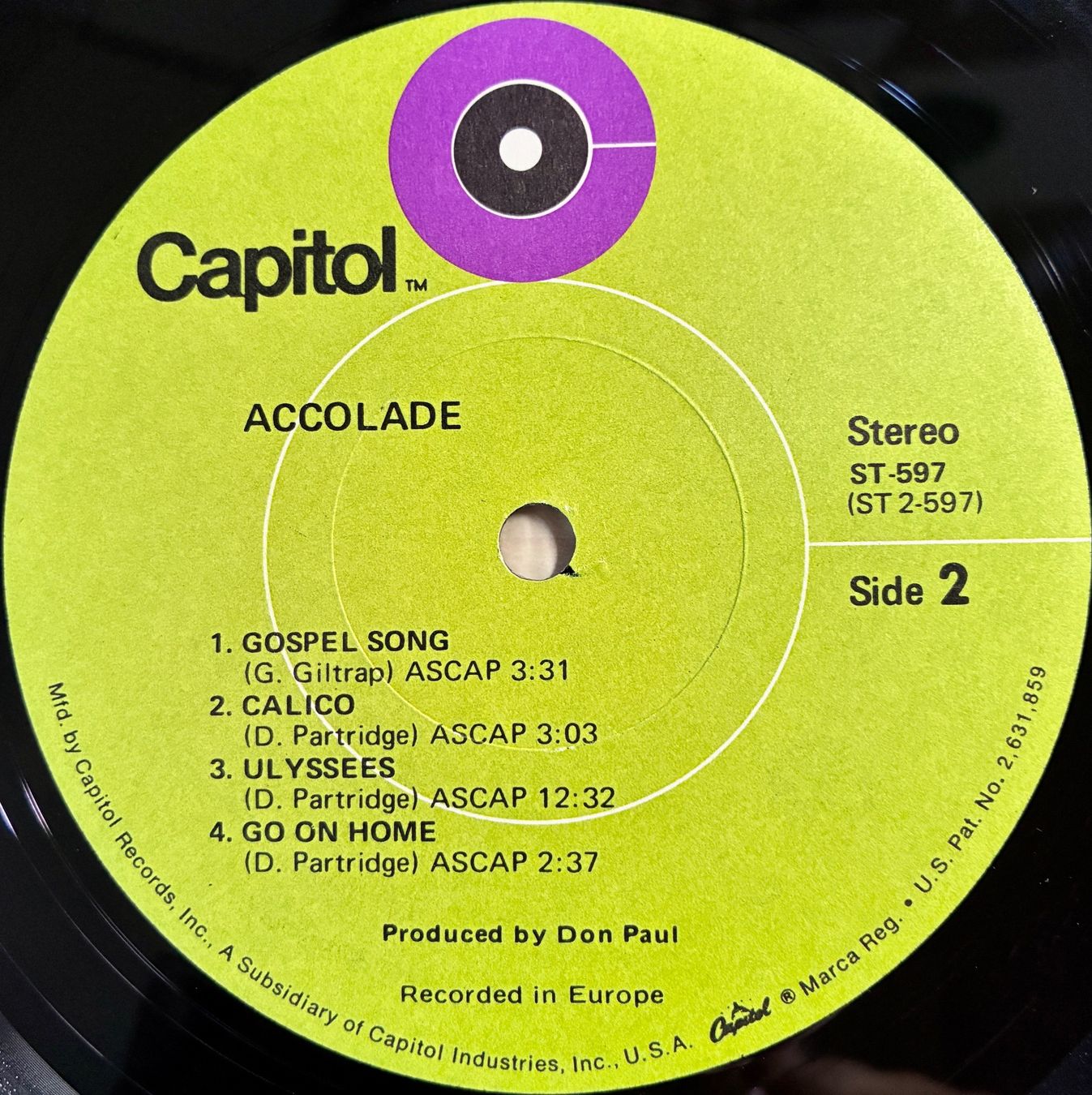 Dischi in vinile: Accolade - Accolade, US Pressung von 1970 – Usato da Buchberg venduto da ICM-Tapefan-1961-MCS 4